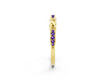 Twisted Marquise Tanzanite Pavé Band in Yellow gold with Shared Prong Setting_2