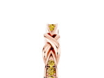 Twisted Marquise Yellow Sapphire Pavé Band in Rose gold with Shared Prong Setting_5