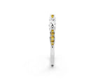 Twisted Marquise Yellow Sapphire Pavé Band in White gold with Shared Prong Setting_2