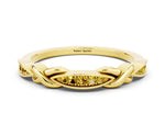 Twisted Marquise Yellow Sapphire Pavé Band in Yellow gold with Shared Prong Setting
