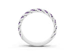 Twisted Pavé Round Amethyst Eternity Band in Platinum with Shared Prong Setting_3
