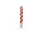 Twisted Pavé Round Amethyst Eternity Band in Rose gold with Shared Prong Setting_2