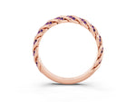 Twisted Pavé Round Amethyst Eternity Band in Rose gold with Shared Prong Setting_3