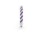 Twisted Pavé Round Amethyst Eternity Band in White gold with Shared Prong Setting_2