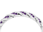 Twisted Pavé Round Amethyst Eternity Band in White gold with Shared Prong Setting_4
