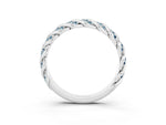 Twisted Pavé Round Aquamarine Eternity Band in Platinum with Shared Prong Setting_3