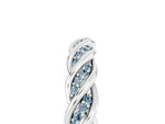 Twisted Pavé Round Aquamarine Eternity Band in Platinum with Shared Prong Setting_5