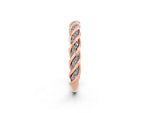 Twisted Pavé Round Aquamarine Eternity Band in Rose gold with Shared Prong Setting_2