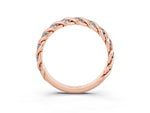 Twisted Pavé Round Aquamarine Eternity Band in Rose gold with Shared Prong Setting_3