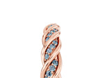 Twisted Pavé Round Aquamarine Eternity Band in Rose gold with Shared Prong Setting_5