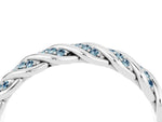 Twisted Pavé Round Aquamarine Eternity Band in Silver with Shared Prong Setting_4
