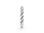 Twisted Pavé Round Aquamarine Eternity Band in White gold with Shared Prong Setting_2