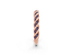 Twisted Pavé Round Blue Sapphire Eternity Band in Rose gold with Shared Prong Setting_2