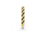 Twisted Pavé Round Blue Sapphire Eternity Band in Yellow gold with Shared Prong Setting_2