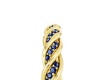 Twisted Pavé Round Blue Sapphire Eternity Band in Yellow gold with Shared Prong Setting_5
