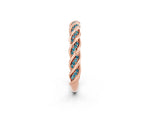 Twisted Pavé Round Blue Topaz Eternity Band in Rose gold with Shared Prong Setting_2