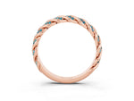 Twisted Pavé Round Blue Topaz Eternity Band in Rose gold with Shared Prong Setting_3