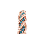 Twisted Pavé Round Blue Topaz Eternity Band in Rose gold with Shared Prong Setting_5
