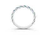 Twisted Pavé Round Blue Topaz Eternity Band in Silver with Shared Prong Setting_3