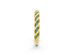 Twisted Pavé Round Blue Topaz Eternity Band in Yellow gold with Shared Prong Setting_2