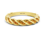 Twisted Pavé Round Citrine Eternity Band in Yellow gold with Shared Prong Setting