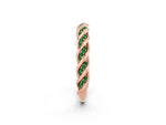 Twisted Pavé Round Emerald Eternity Band in Rose gold with Shared Prong Setting_2