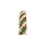 Twisted Pavé Round Emerald Eternity Band in Rose gold with Shared Prong Setting_5