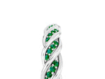 Twisted Pavé Round Emerald Eternity Band in Silver with Shared Prong Setting_5