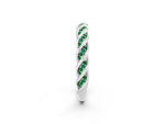 Twisted Pavé Round Emerald Eternity Band in White gold with Shared Prong Setting_2