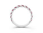 Twisted Pavé Round Garnet Eternity Band in Platinum with Shared Prong Setting_3