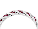 Twisted Pavé Round Garnet Eternity Band in Platinum with Shared Prong Setting_4