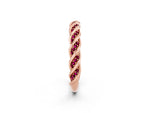 Twisted Pavé Round Garnet Eternity Band in Rose gold with Shared Prong Setting_2