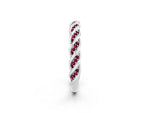 Twisted Pavé Round Garnet Eternity Band in Silver with Shared Prong Setting_2