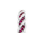 Twisted Pavé Round Garnet Eternity Band in Silver with Shared Prong Setting_5