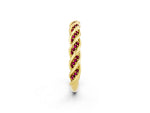 Twisted Pavé Round Garnet Eternity Band in Yellow gold with Shared Prong Setting_2