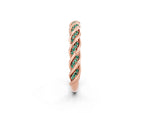 Twisted Pavé Round Green Sapphire Eternity Band in Rose gold with Shared Prong Setting_2