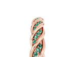 Twisted Pavé Round Green Sapphire Eternity Band in Rose gold with Shared Prong Setting_5