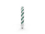 Twisted Pavé Round Green Sapphire Eternity Band in Silver with Shared Prong Setting_2
