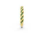 Twisted Pavé Round Green Sapphire Eternity Band in Yellow gold with Shared Prong Setting_2