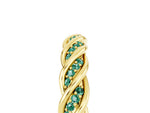 Twisted Pavé Round Green Sapphire Eternity Band in Yellow gold with Shared Prong Setting_5
