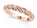 Twisted Pavé Round Moissanite Eternity Band in Rose gold with Shared Prong Setting_1