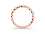 Twisted Pavé Round Moissanite Eternity Band in Rose gold with Shared Prong Setting_3