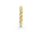 Twisted Pavé Round Moissanite Eternity Band in Yellow gold with Shared Prong Setting_2