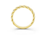 Twisted Pavé Round Moissanite Eternity Band in Yellow gold with Shared Prong Setting_3