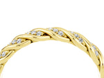 Twisted Pavé Round Moissanite Eternity Band in Yellow gold with Shared Prong Setting_4