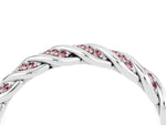 Twisted Pavé Round Morganite Eternity Band in Platinum with Shared Prong Setting_4
