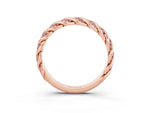 Twisted Pavé Round Morganite Eternity Band in Rose gold with Shared Prong Setting_3
