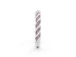 Twisted Pavé Round Morganite Eternity Band in White gold with Shared Prong Setting_2
