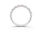 Twisted Pavé Round Morganite Eternity Band in White gold with Shared Prong Setting_3