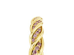 Twisted Pavé Round Morganite Eternity Band in Yellow gold with Shared Prong Setting_5